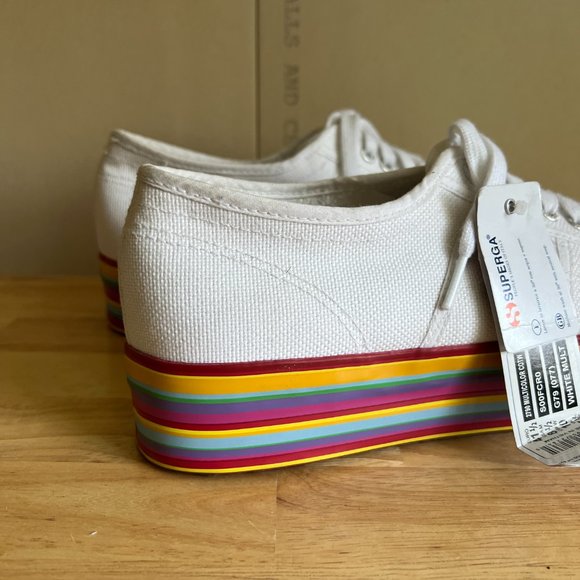 NWT Superga 2790 Platform Sneakers Rainbow Sole Sz 10 - Picture 6 of 10